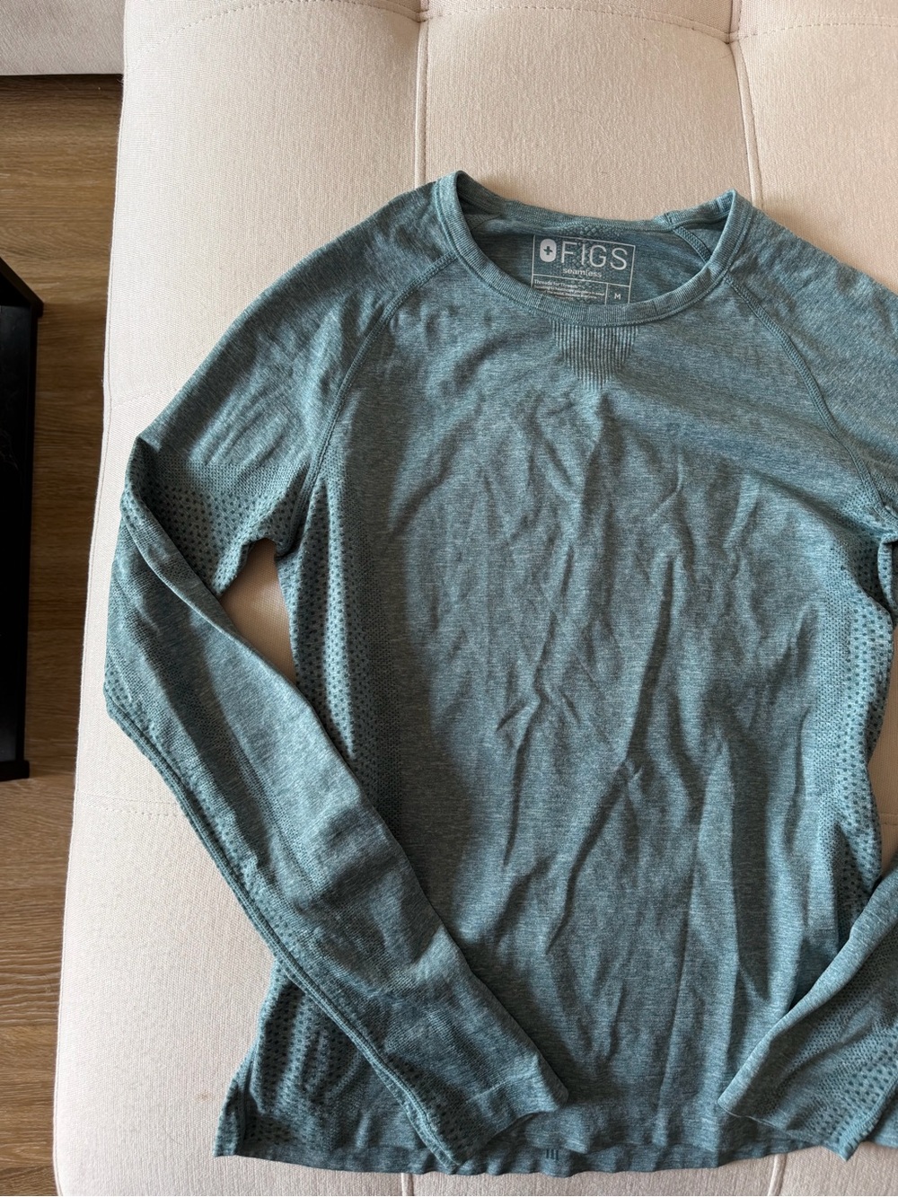 FIGS Long-Sleeve Top in Heather Teal